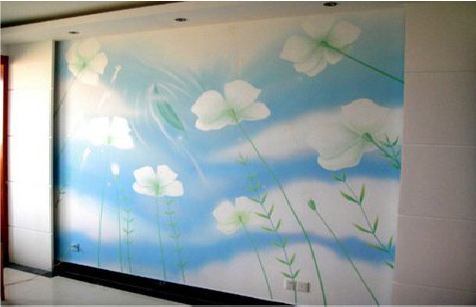 扶风画墙绘怎么画好白云的蓬松感？