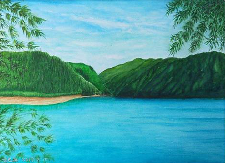 扶风在墙绘中，如何绘画绿水青山？